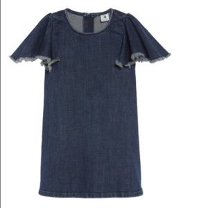 Stem Flutter Sleeve Denim Dress